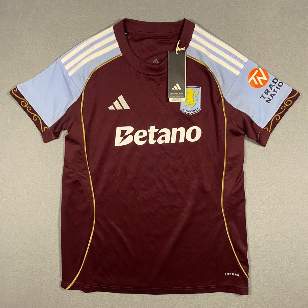 Adidas Aston Villa Home Jersey Mens Medium Maroon Soccer Kit JN8060 NWT